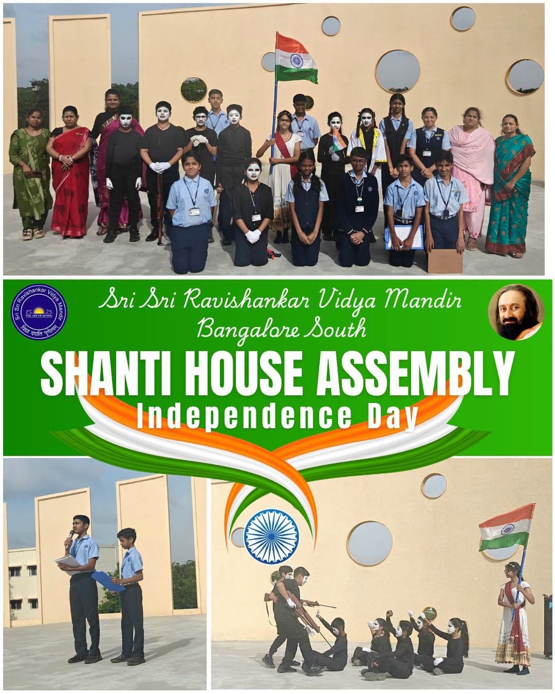 Shanti House conducted an assembly in honour of India's 80th Independence Day