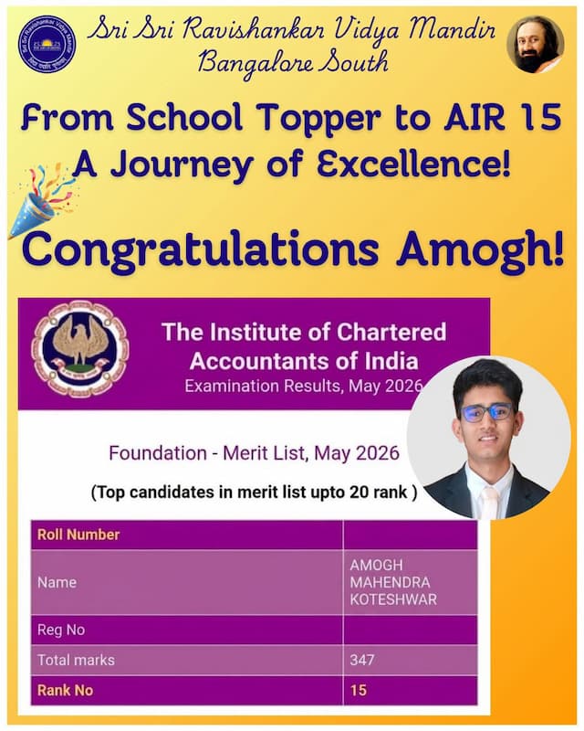 Grade X CBSE Topper (2025–2026), Amogh Koteshwar, on securing All India Rank 15